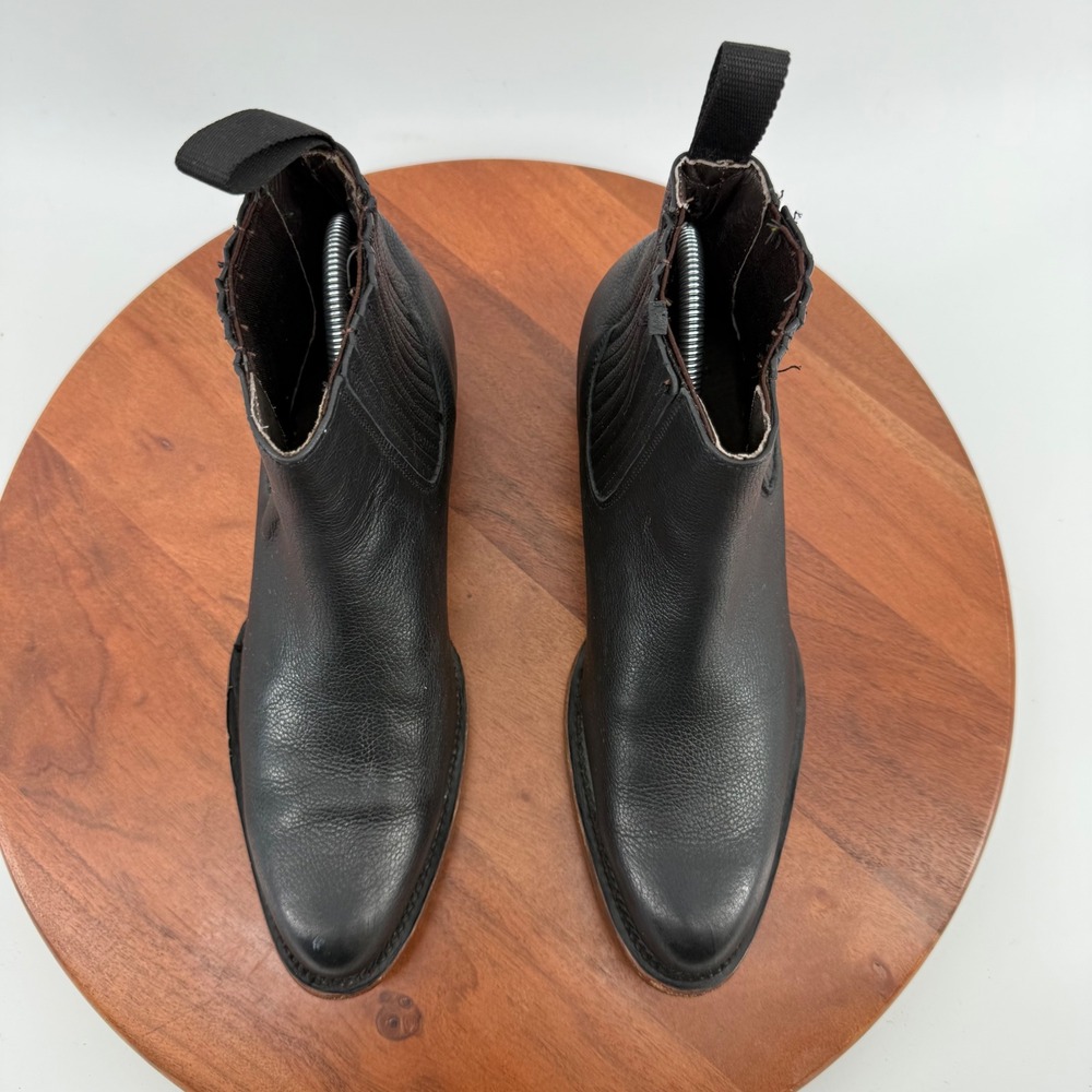 JB Dillon Womens Black Leather Chelsea Western Ankle Boots Pointed Toe‎ Size 9 - Picture 5 of 13